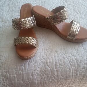 Andre Assous Gold Woven Sandals